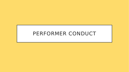 GCSE PE Performer Conduct