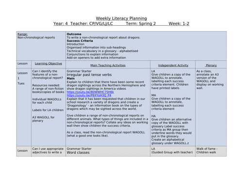 Non chronological report examples pdf image