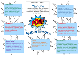 Superheroes homework grid 08 image