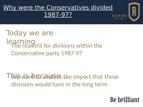AQA 7042 - Britain 2S - Conservative divisions under John Major
