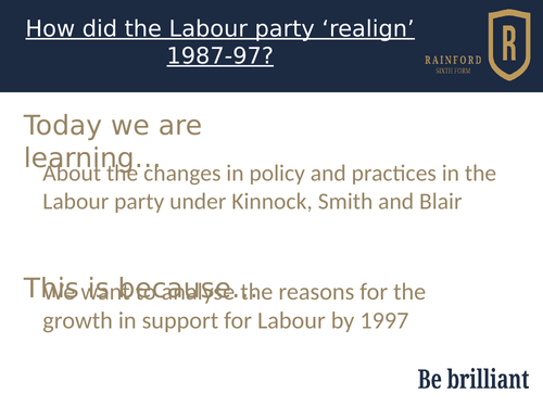 AQA 7042 - Britain 2S - The realignment of Labour by 1997