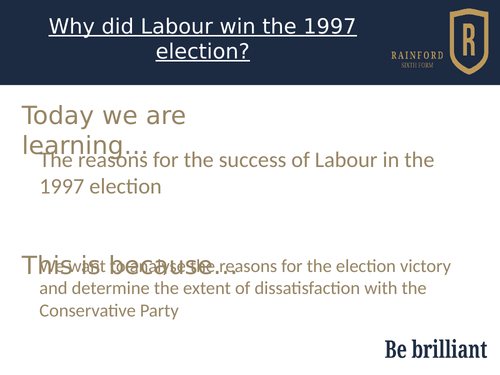 AQA 7042 Britain 2S - why did Labour win the 1997 election?