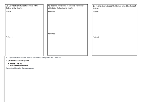 Revision of Part 1 Anglo Saxons and Normans | Teaching Resources