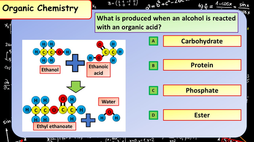 £1 ONLY! KS4 AQA GCSE Chemistry (Science) Organic Chemistry Multiple ...