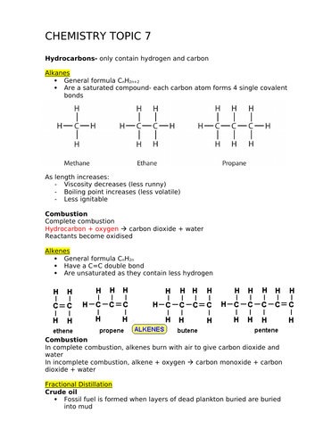 Chemistry AQA GCSE topic 7 WITH required practicals