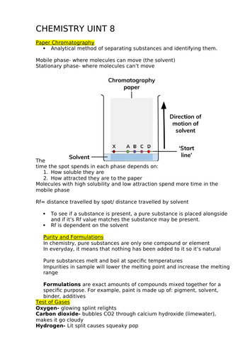 Chemistry AQA GCSE topic 8 WITH required practicals