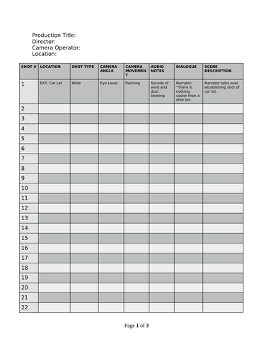 Film Making Pre-Production Documents (19 Documents/Forms) + 7 Multi ...