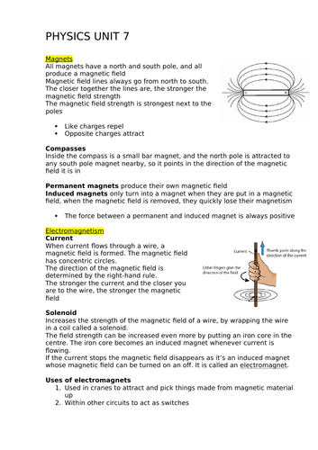 Physics AQA GCSE topic 7 WITH required practicals