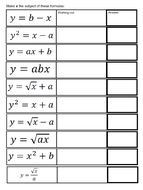 Rearranging Formula Matching Activity | Teaching Resources