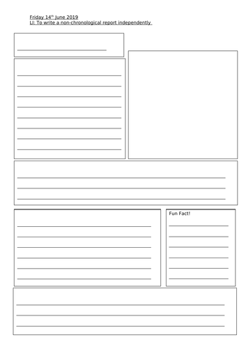Report Template Teaching Resources