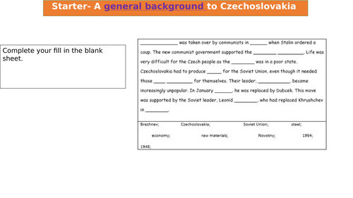 Tensions in Czechoslovakia by 1968