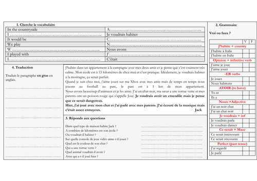 KS3 - French - Allez 1 - Autour de moi  - grammar & revision (Allez 1 unit 3)