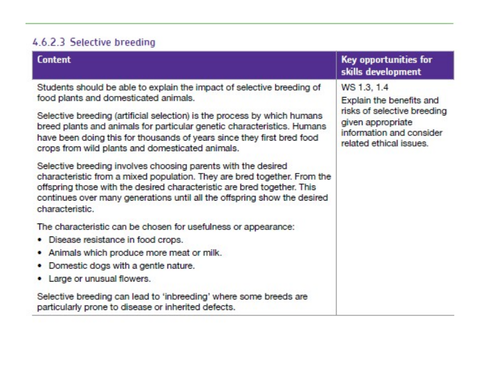 Aqa Biology Selective Breeding 2016 Onwards Teaching Resources