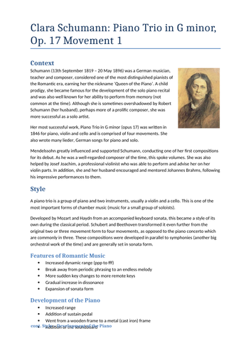 a level music clara schumann essay