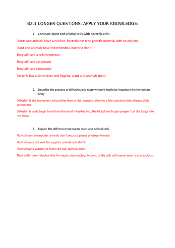 AQA Biology GCSE topic B2.2 organisms in the environment facts, short ...