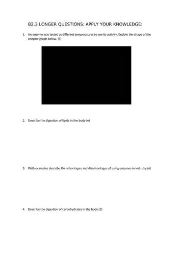 AQA Biology GCSE topic B2.3 Proteins and enzymes facts, short and 6 ...