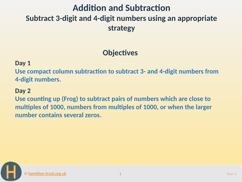 Appropriate strategies to add/subtract - Teaching Presentation - Year 4