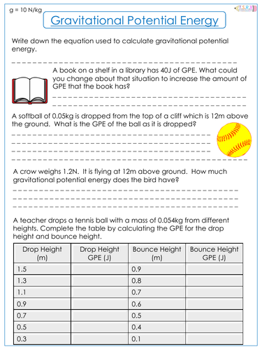 AQA GCSE Physics Kinetic and Gravitational Energy | Teaching Resources