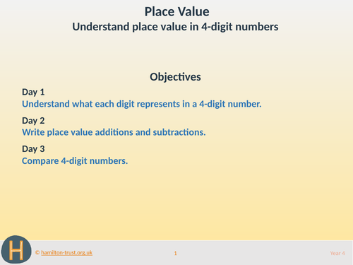 Place value in 4-digit numbers - Teaching Presentation - Year 4