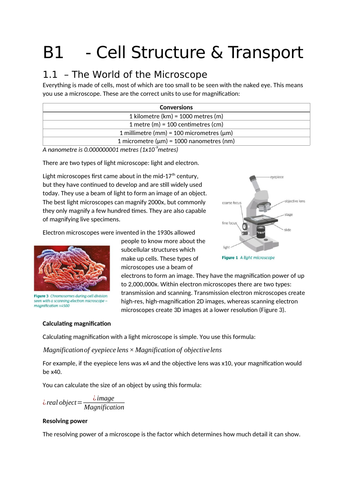 AQA Trilogy - Biology P1 Summaries