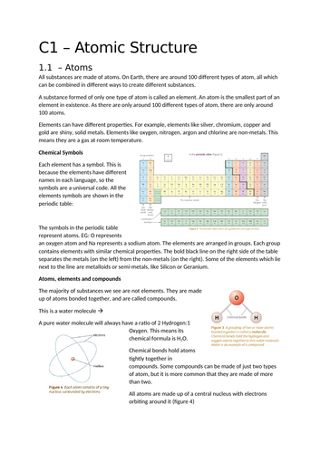 AQA Trilogy - Chemistry P1 Summaries