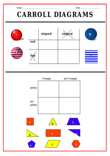 Carroll Diagrams Worksheet