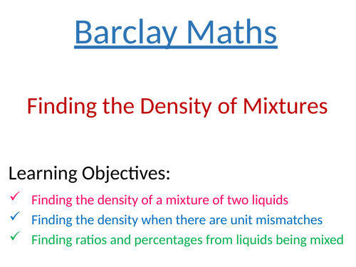 Density of a Mixture of Liquids