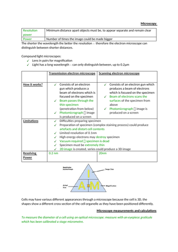 AQA Biology Section 2 notes