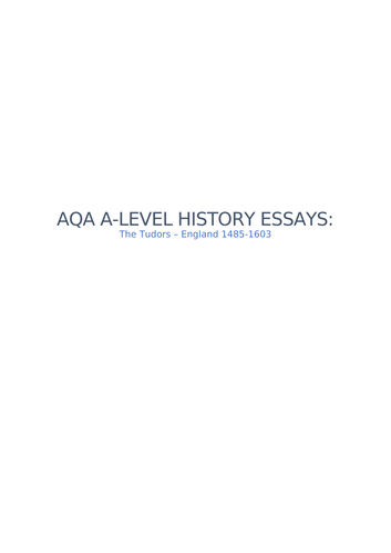 Mid-Tudor Crisis Extracts Essay (Level 4) - AQA A Level History ...