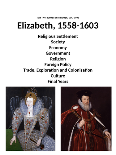 Elizabeth I revision booklet