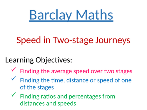 Speed in Two-stage Journeys