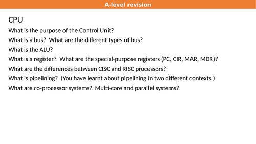 A LEVEL COMPUTER SCIENCE REVISION | Teaching Resources