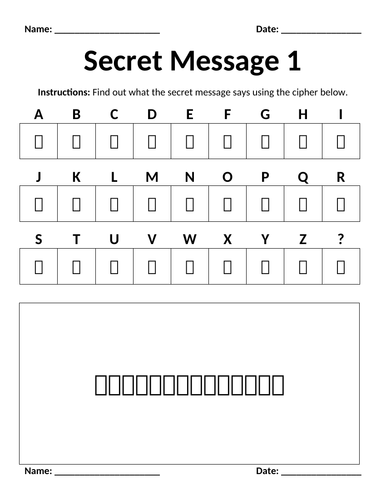 Secret Message Worksheets [Fully Editable] | Teaching Resources