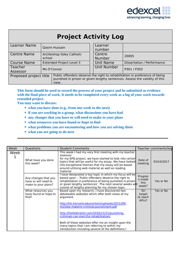 epq dissertation examples edexcel