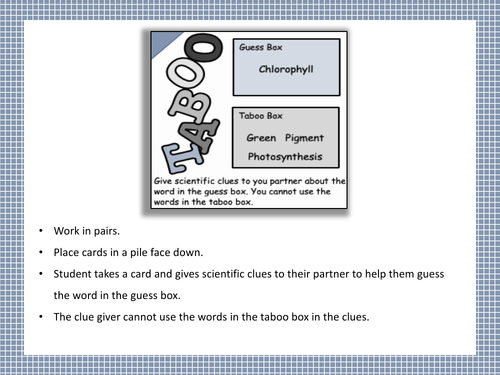 Plant and Animal Cells - Structure and Differences 12 Taboo cards KS3 ...