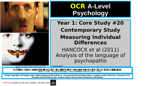 OCR A-Level Psychology: Core Study #20 HANCOCK et al (2011) Analysis of the language of pychopaths