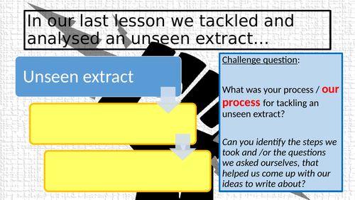 The Unseen Extract: SOW How to approach Paper 2 Section A | Teaching ...