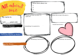 'About me' Worksheet | Teaching Resources