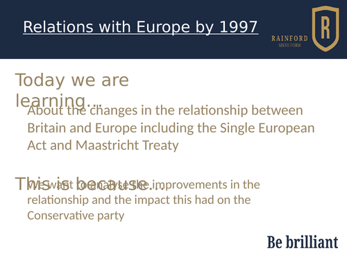 AQA 7042 Britain 2S - Relations with Europe by 1997