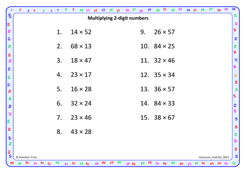 long multiplication problem solving year 5