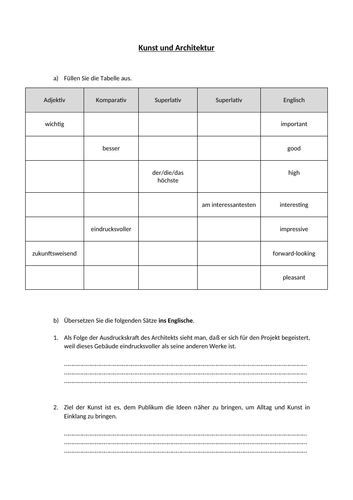 Kunst und Architektur - translation into English