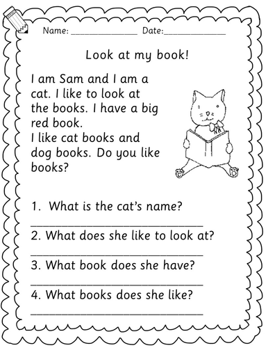 Reception/Year 1 reading comp book - RWI set 2: ay, ee, igh, ow, oo, oo ...