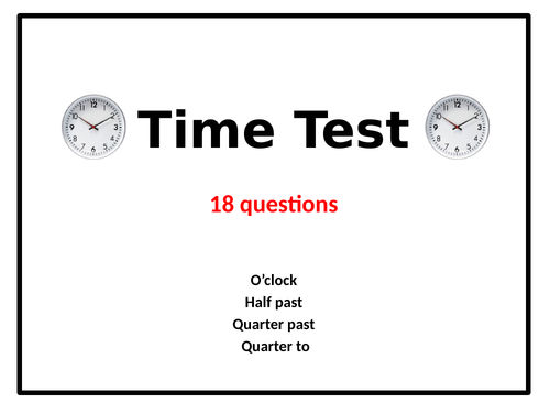 Telling the Time - Test