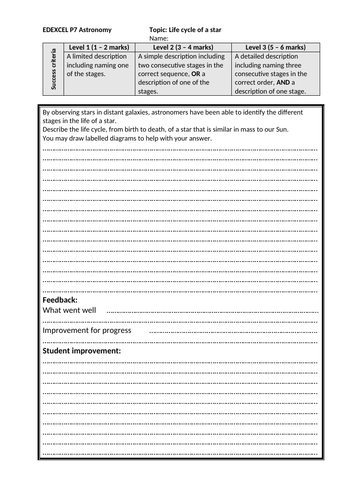 Edexcel (9-1) GCSE Physics 6 mark questions. P1: Forces, Energy, Waves ...
