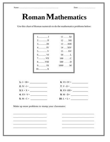 The Romans - Roman Numerals / Mathematics