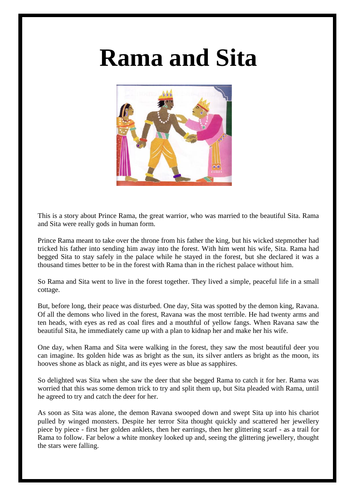 Diwali Story & Storyboard - Rama and Sita | Teaching Resources