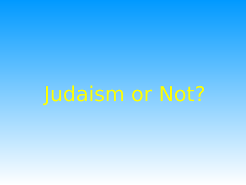Judaism True or False