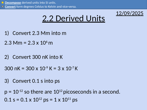 OCR AS level Physics: Derived Units