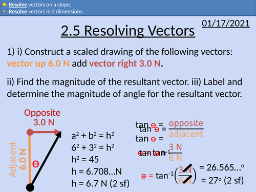 Vectors exam questions picture