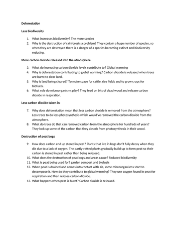 Topic 7 Land use and deforestation AQA trilogy